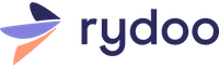 Rydoo logo featuring a stylised abstract design in purple and orange on the left, next to the word rydoo in bold, lowercase purple letters on a light background.