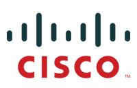 Cisco logo featuring stylised blue vertical bars above the word CISCO in bold red letters, set against a light grey background.