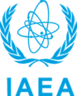 Blue logo of the International Atomic Energy Agency (IAEA) featuring an atom symbol surrounded by two olive branches, with IAEA written below.